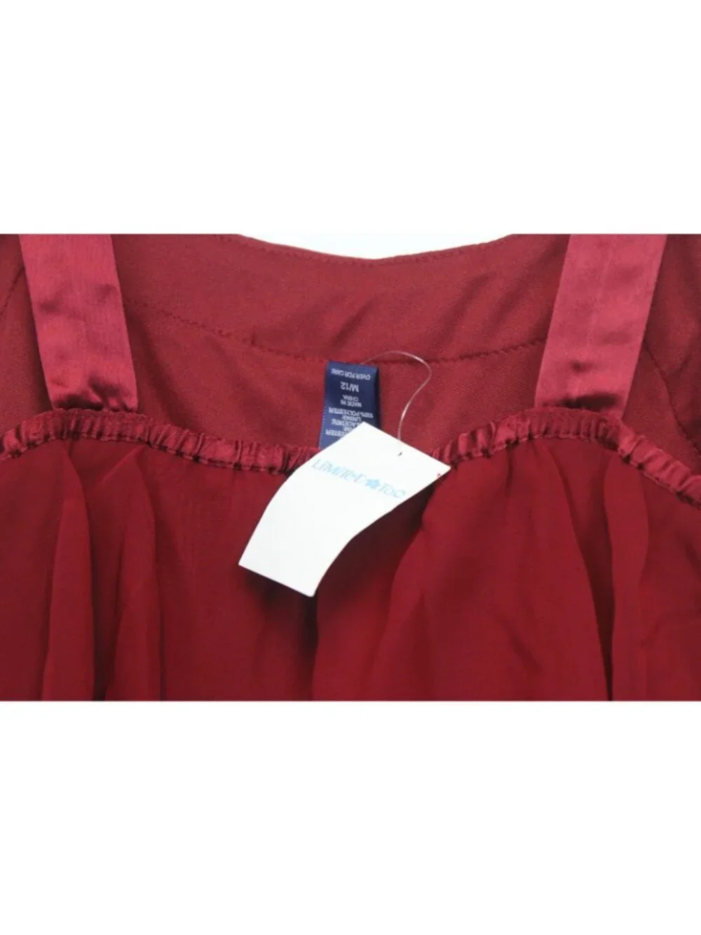 Y2K Limited too Shirt sz 10 Ruffle Layer Sheer Red Tank Top Christmas Holiday